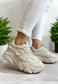 Adidasi dama casual bej La247 imagine