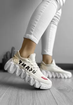 Adidasi dama casual din panza bejh28 imagine