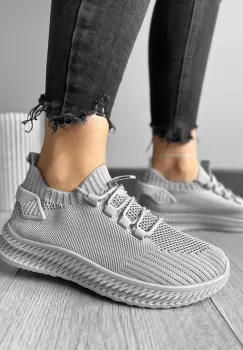 Adidasi dama casual din panza gri 91 imagine