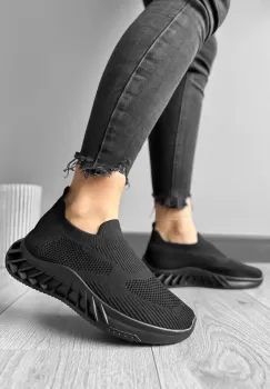 Adidasi dama casual din panza negri 90 imagine