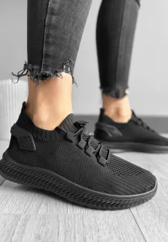 Adidasi dama casual din panza negri 91 imagine