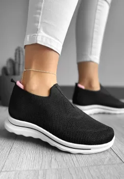 Adidasi dama casual din panza negri H60 imagine