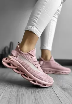 Adidasi dama casual din panza roz LM037 imagine