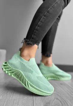 Adidasi dama casual din panza verzi 90 imagine