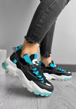 Adidasi dama casual negri cu albastru H21 imagine