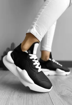 Adidasi dama casual negri cu talpa alba H9 imagine