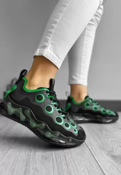 Adidasi dama casual negri cu verde H19 imagine