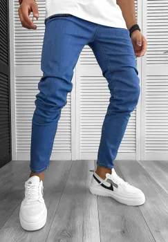 Blugi barbati conici albastri 12951 imagine