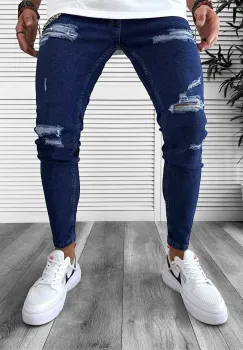 Blugi barbati conici albastri 632 H4-3 imagine