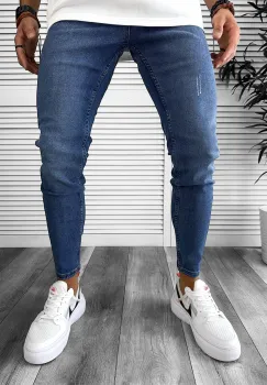 Blugi barbati conici albastri 6401 F5-2 imagine