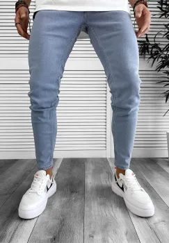 Blugi barbati conici albastri 8242 H6-3 imagine