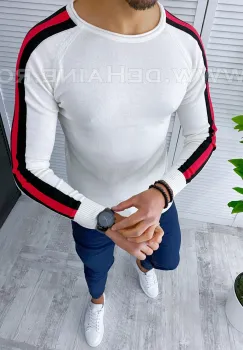 Bluza barbati alba slim fit 2620  P19-4.3 imagine