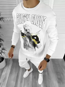 Bluza barbati alba vatuita slim fit K409 42-1.3E 57-1 imagine