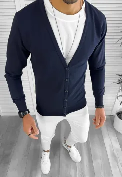 Bluza barbati bleumarin slim fit 12975 imagine