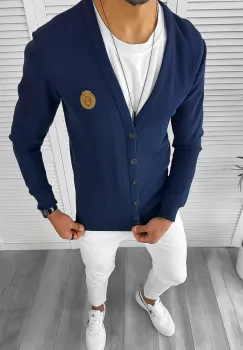 Bluza barbati bleumarin slim fit 12978 imagine