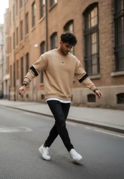 Bluza barbati crem  slim fit 71412 imagine