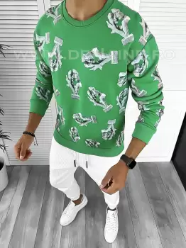 Bluza barbati cu imprimeu verde K410 29-1 imagine