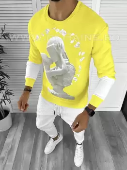 Bluza barbati galbena vatuita slim fit K411 31-2.3 e 110-4 imagine