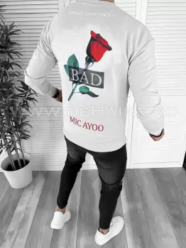 Bluza barbati gri cu imprimeu pe spate K141 23-5.1 E imagine