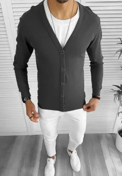 Bluza barbati gri slim fit 12980 imagine