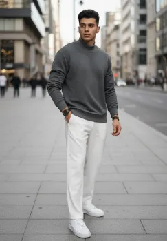 Bluza barbati gri slim fit 2660 P20-3.3 imagine