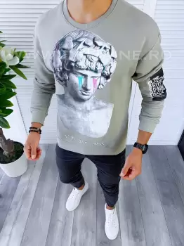 Bluza barbati gri slim fit K404 110-5  imagine