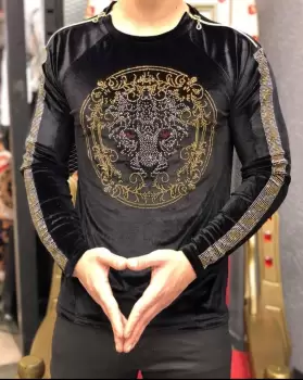 Bluza barbati neagra cu imprimeu B6789 2-3 imagine