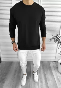 Bluza barbati neagra oversize K224 125-3 imagine