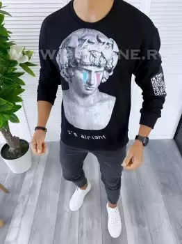 Bluza barbati neagra slim fit K404 15-2-1.2.3 e 54-4 imagine