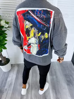 Bluza barbati oversize gri K298 40.1-1.2.3 imagine