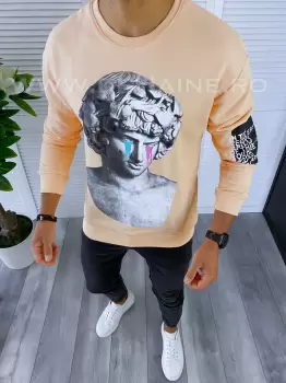 Bluza barbati portocalie slim fit K404 108-4 imagine