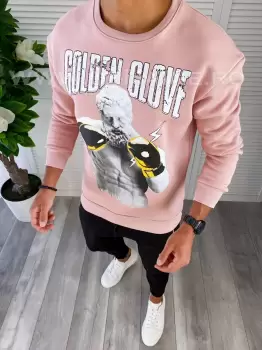 Bluza barbati roz vatuita slim fit K409 25-4 E imagine