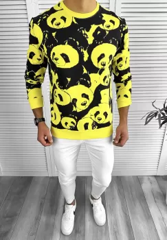 Bluza barbati slim fit galbena K294 N3-5 imagine