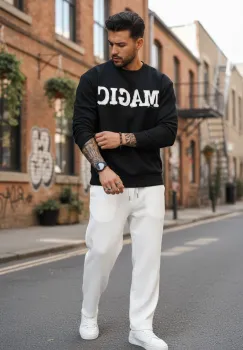 Bluza barbati slim fit  neagra SA27 imagine