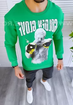 Bluza barbati verde slim fit K409 19-2 E imagine