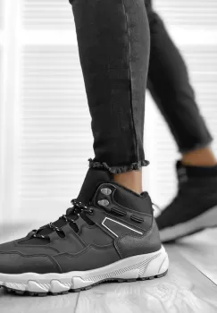 Bocanci barbati imblaniti negri M2204 imagine