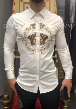 Camasa barbati alba slim fit pentru evenimente B5733 P12-5 imagine