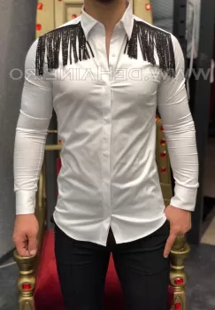 Camasa barbati alba slim fit pentru evenimente B5734 P0-4 imagine