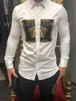 Camasa barbati alba slim fit pentru evenimente B5738 12-3 imagine