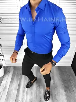 Camasa barbati albastra slim fit B8413 60-4 E imagine