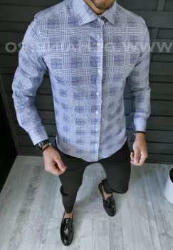 Camasa barbati bleumarin slim fit B1320 11-3.1 E imagine