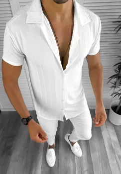 Camasa barbati casual alba 12698 P19-5.3 imagine