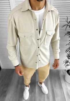 Camasa barbati casual bej 12910  imagine