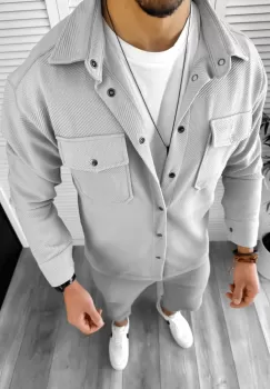 Camasa barbati casual gri 12504 imagine