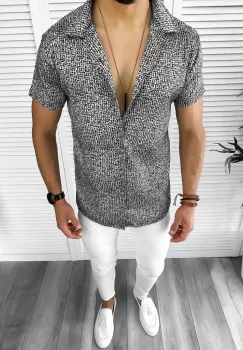 Camasa barbati casual gri 12517 imagine