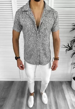 Camasa barbati casual gri 12522 imagine