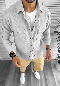 Camasa barbati casual gri 12912 imagine