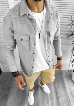 Camasa barbati casual gri 12915 imagine