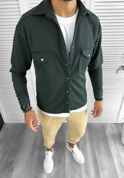 Camasa barbati casual kaki 12910  imagine