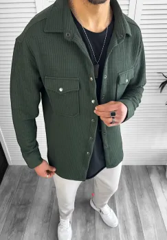 Camasa barbati casual kaki 13041 imagine